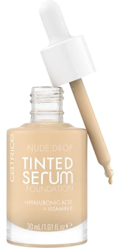 Catrice Cosmetics Nude Drop Tinted Serum Foundation fond de teint sérum, longue durée, matifiant, protecteur, naturel, mat (30ml)