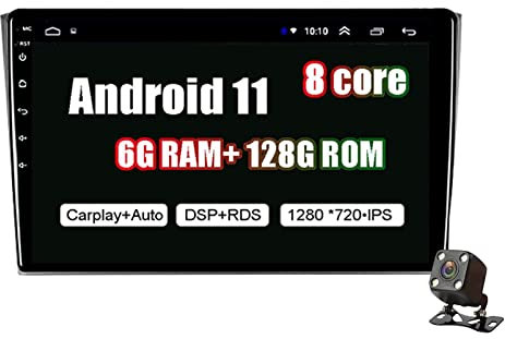 PLOKM Carplay FM RDS Car Radio Android 11 para Mazda CX-9 2006-2016 Double DIN Car Stereo Suppot DSP SWC GPS WiFi/BT Tethering Internet con cámara Trasera WiFi Reproductor Multimedia