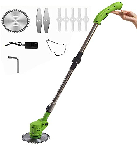 Coupe-Bordure Manuel sans Fil avec Batterie, Coupe-Herbe léger et Extensible Portable, Tondeuse à Gazon alimentée par Batterie pour terrasse, Jardin