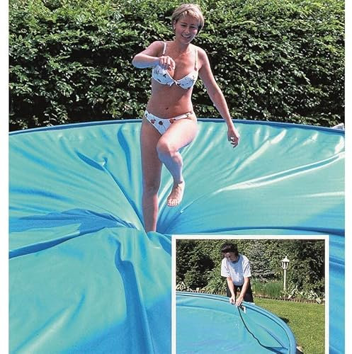 Pool Sicherheitsabdeckung SafeTop rund 450 cm für Rundpool mit Standard Handlauf Abdeckplane Abdeckung Reißverschluss Stahlwand Schwimmbecken