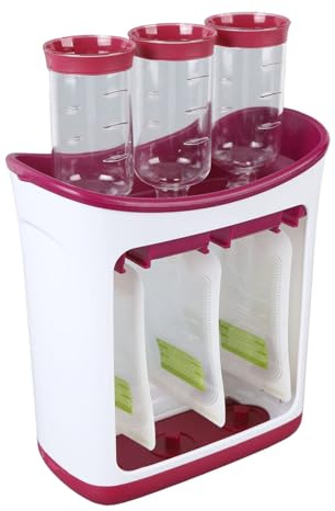 Alomejor Squeeze Station - Station de Remplissage de Sachets pour Aliments Semi-solides pour Bébés et Tout-petits, pour la Fabrication D'aliments pour Bébés avec Sacs de Rangement