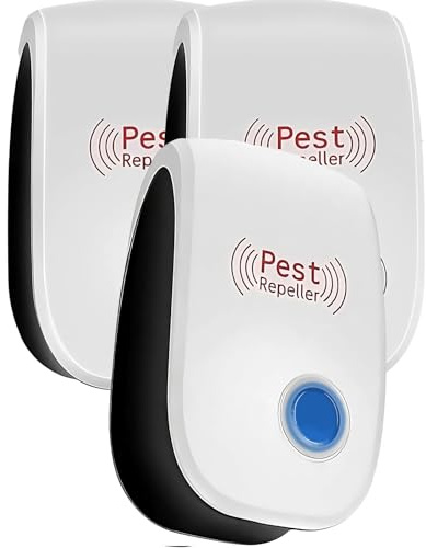 Retoo Ultraschall Schädlingsbekämpfer 3 Stück, Elektronische Insektenschutzmittel, Mückenschutz Innenräumen, Rattenabwehr, Plug-in Pest Repeller für Mücken Mäuse Spinnen Kakerlaken Fliegen Wespen