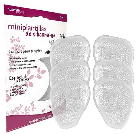 Lot de 3 paires de coussinets en silicone-gel invisibles, protection et soutien de la plante du pied, hypoallergéniques et antidérapants pour femmes et hommes, doux et rembourrés (3, unique 1)