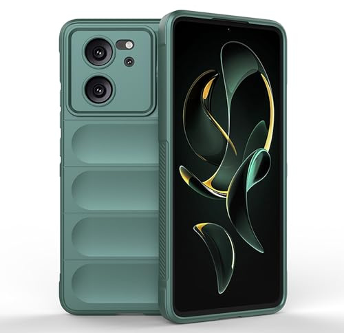 ESTH® Funda Silicona Líquida para Xiaomi 13T Pro/Xiaomi 13T con Protección Antigérmenes, Carcasa Antichoque de Grado Militar con Revestimiento de Microfibra Suave, Verde