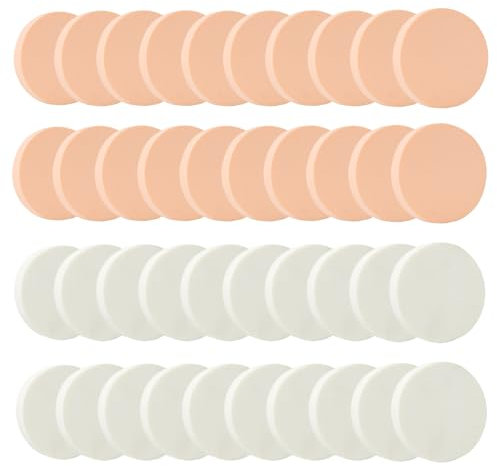 SYEYCW 40 Pcs Make Up Sponges - Round & Reusable Face Painting Sponges, Dual-Use for Liquid Foundation, Creams & Powders