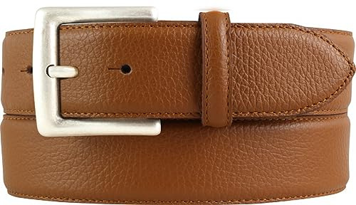BELTINGER Herren-Gürtel aus gemasertem Leder mit Steppnaht 4 cm | Trachten-Gürtel mit Pigmentprägung 40mm Herren | Gürtel für die Lederhose 4cm | Tabac 95cm