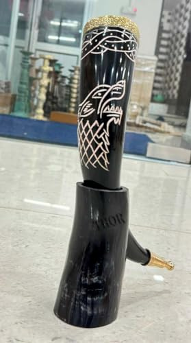 Drinking Wolf Horn Mug Tankard For Beer Wine Mead Ale Horn Viking Drinking HornBrass Knob for Beer Wine Mead Christmas Birthday Wedding Gift for men mug viking horn