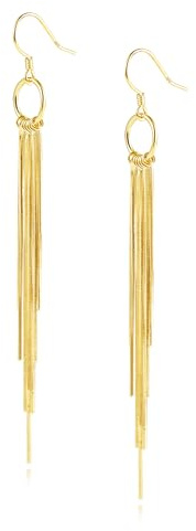 Gold Silber 925 Lange Quasten Ohrringe Hängende Damen Lang Ohrring Anhänger | ALEXCRAFT Gold Silber 925 Lange Quasten Ohrringe Hängende Damen Ohrring Anhänger Hängeohrringe Schmuck Geschenk Hypoallergen