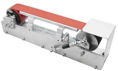 Mini lijadora de banda lijadora eléctrica pulidora Pulidora de alta velocidad de refrigeración por agua, pulidora, Motor sin escobillas de 600W, máquina lijadora de banda de molienda de agua de 915x50