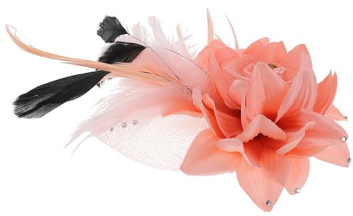 IWOWHERO 1stück Handgefertigte Stoffblumenbrosche Und Haarreifen Für Damen Rosa Kopfschmuck Für Mädchen Und Frauen Für Besondere Anlässe Und Alltägliche Outfits Leicht Und Bequem Zu