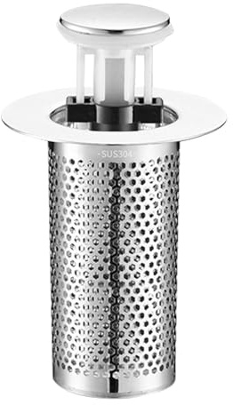 Ghjkldha Edelstahl-Abflussfilter | Zubehör für Badezimmer, Badewanne und Bodenablauf | Effizienter Filter | Pop-up-Sieb für Badezimmer und Küche | Einfache Installation, rostfreies Abflussfiltersieb