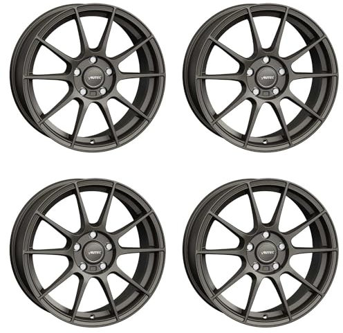 4x AUTEC Felgen Alufelgen WIZARD 6.5x15 ET42 4x100 Gunmetal matt kompatibel mit Hyundai Accent Getz i20 i10 Bayon