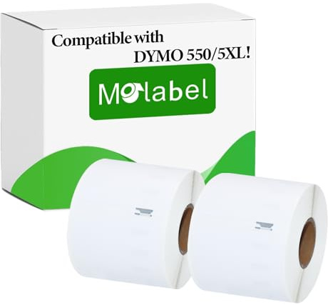Molabel 2 Rollen S0722430/99014 Adressetiketten für Dymo LabelWriter 550 | Je 220 Etiketten pro Rolle, 54 x 101 mm – für Versand, Adressen, Namensschilder und Büroorganisation