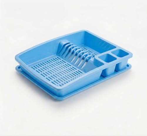 Buzztrove - Large Size Premium Dish Drainer Rack with Removable Drip Tray – Multi-Color Sink Drainer, Draining Board Rack, Dish Drying Rack for Efficient Kitchen Organization