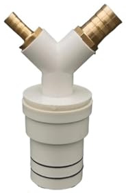 HWWW Adaptateur de té de drainage for lave-linge et sèche-linge Raccord de tuyau de drainage à quatre voies avec clapet anti-retour anti-odeur(A)