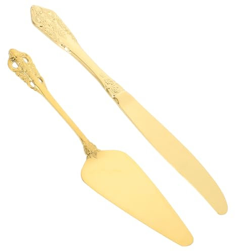 Warmhm Edelstahl Tortenheber Gold Cake Spatel Und Messer Ergonomisch Lebensmittelgeeignet Präzise Schneidewerkzeuge Als Küchenutensil Für Käseherstellung Bei Hochzeit Und Party
