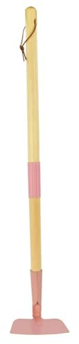 Xifando Azada de jardín para niños, pequeña azada de madera con cabeza de metal, 79 cm de longitud, para niños, azada de trabajo de jardín (rosa)