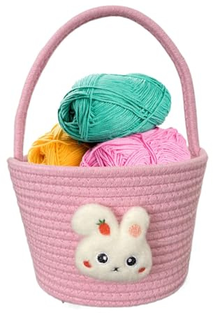 Korb Para Pascua, Basket Pascua | Sweet Rabbits -Sweet Warehouse Tank | Canasta De Pascua De Conejito Para Niños, Trate El Cubo De La Con Agarre Para La Búsqueda De Huevos Dulces Tratados