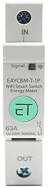 Disjoncteur, 1P TUYA APP consommation d'énergie intelligente KWh compteur disjoncteur temps relais interrupteur fuite Protection de tension(20A)