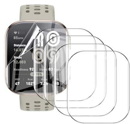 Natbok 5 Piezas Protector de Pantalla para Amazfit Bip 6 46mm,Cobertura Completa TPU Film HD Flexible Protección,Sin Burbujas, Anti Arañazos Amazfit Bip 6 Protector Pantalla