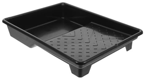 NUOBESTY Vassoio Per Verniciatura Adatto Pennelli e Rulli Per Pittura Vassoio Rigido Usa e Getta Per Uso Domestico e Professionale Nero