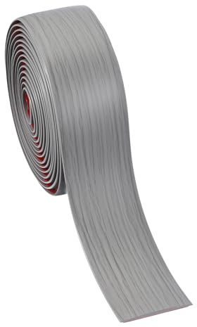 PATIKIL Self Adhesive Floor Transition Strip 4cm x 3 Meters Vinyl Flat Divider Flooring for Joining Floor Gaps Carpet Transition Floor Tiles, New Gray Wood Grain
