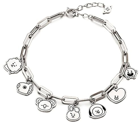 deegbbyi BTS Pulseras, Personalizadas Pulsera, BTS Merch Gifts, Pulsera de Plata Ajustable, Pulseras de la Amistad para Mujeres, Brazalete para Parejas, para Fans, Adolescente, Madre y Tía