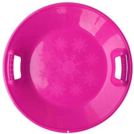 perfk Runder Schneeschlitten, Schneerodel, Hochleistungsrodel, Grassand-Schiebeschlitten, Schlittenabfahrt für Erwachsene, Jungen, Mädchen, Familie, Pink L