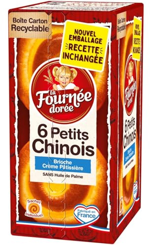 Brioche Petits Chinois crème pâtissière LA FOURNEE DOREE - les 6 petits Chinois de 50 g Lot De 4 - Par Lot