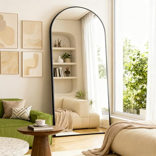 HySail Großer Bogenförmiger Ganzkörperspiegel – HD-Reflexion, Sicherheitsglas, Standspiegel und Wandspiegel, Vielseitig Einsetzbar für Wohnzimmer, Schlafzimmer und Flur
