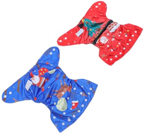 Kisangel Weihnachtliche Trainingshosen Auslaufsichere Babywindelhosen 2 Stück-pack für Neugeborene Zufällige Farbe aus Atmungsaktivem Pul und Frottee als Weihnachtsgeschenk