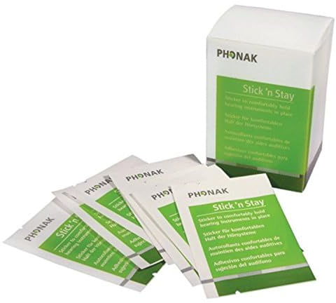 PH0NAK Stick 'n Stay Hearing Aid Adhesive Stickers for Hearing Devices