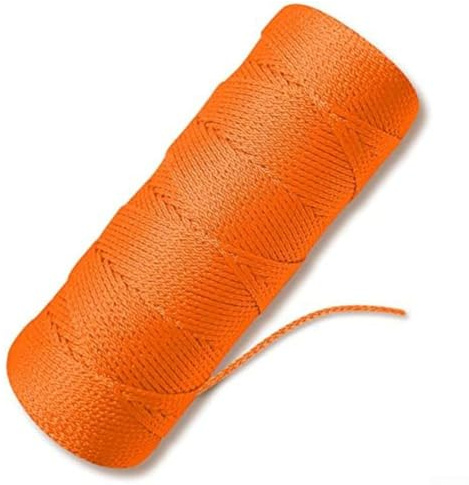 Oniissy Cuerda de construcción de nailon de 500 pies para herramientas de mampostería y jardinería, cordel naranja fluorescente de alta visibilidad, 1 mm de diámetro
