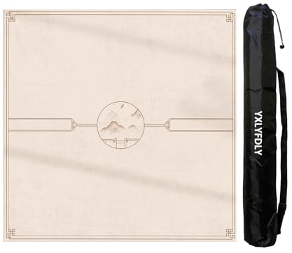 YXLYFDLY Tapete de Mahjong de estilo chino grueso y antideslizante con respaldo de goma, tapete de juego grande para póquer, cartas, juegos de azulejos (75 cm)
