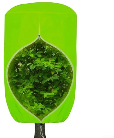 Copertura per piante, set da 2 pezzi per protezione dal gelo invernale con coulisse con cerniera, copertura esterna per arbusti e alberi da frutto (190,5 x 228,6 cm, verde)
