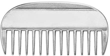 Peine de caballo aleación aluminio para arrancar crines y colas Herramienta aseo caballos metal Dientes gruesos Diseño ergonómico Quitaknots mascotas Perros Gatos pelo animal