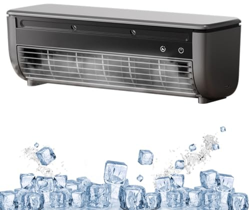 Ventilador de refrigeración portátil montado en la pared, aire acondicionado recargable por USB para cocina y oficina, no requiere taladrar, ideal para habitaciones pequeñas y alivio de calefacción