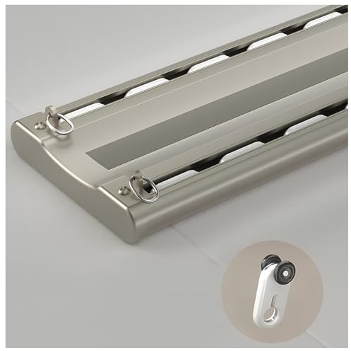 Heavy Du aluminium dubbel ain-spår – justerbar glidning Ra100–600 cm takmontering brun h idealisk för hem- och kontorsbruk (300 cm/10 fot 2 x 150 cm)