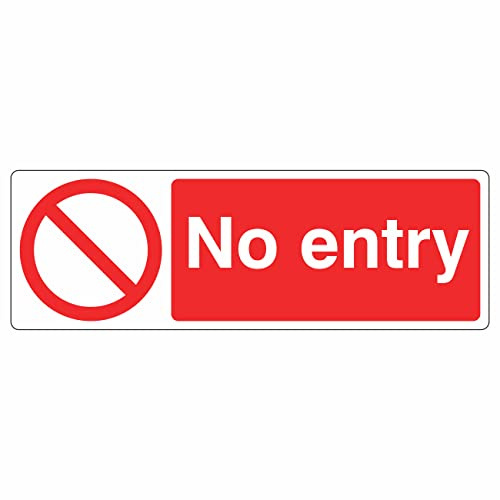 600mmx200mm No Entry Sign Rigid Plastic