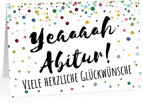 Große Glückwunsch-Karte (A4) zur bestandenen Prüfung: Yeah - Abitur - modern/mit Umschlag/Edle Design Klappkarte/Glückwunsche/Extra Groß/Edle Maxi Gruß-Karte