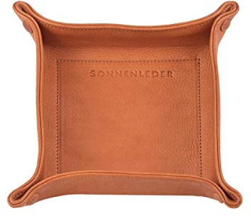 Sonnenleder Ablageschale Leder Taschenleerer Schale Lederschale Stiftschale Natur braun Vide Poche Größe S