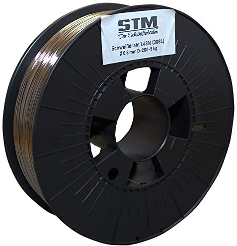 Edelstahl Schweißdraht VA V2A 308L 1.4316 0,8mm 0,5-15kg MIG MAG Niro Inox STM, Größe: Ø0,8mm D200 5kg