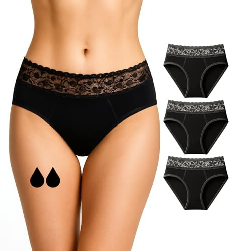 NoBlood - Periodenunterwäsche Starke Blutung XXS-6XL Bequeme Baumwolle | Menstruationshöschen Waschbar | Ideal für die ersten Perioden