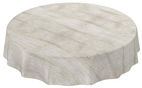 ANRO Runde PVC Tischdecke Holz Braun – Ohne Einfassung – Wasserabweisend & Alltagstauglich 100 cm (Rund)