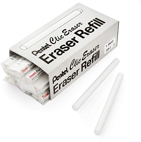 Pentel Clic Radiergummi-Nachfüller, Weiß, 12-24 Stück