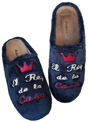 Rodevil Zapatillas casa hombre cómodas pelo largo Rey de la Casa - Hechas en España