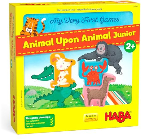 HABA My Very First Games - Animal Upon Animal Junior: Toddler Stacking Game for Preschool Learning Activities & Fun Family Games for Ages 2+