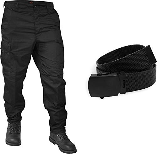 normani BDU Rangerhose Freizeithose mit originalem BDU Gürtel in Grün für Unisex-Erwachsene
