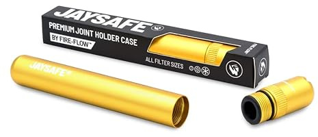 JAYSAFE® Premium Joint Holder Case | Geruchsdicht und Wasserdicht | Aluminium Joint Hülle Case mit Extra Grip am Deckel | Gold