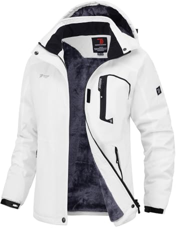 donhobo Damen Jacken Fleecejacke Winterjacke Wasserdicht Atmungsaktiv Verdickt Warm Winddicht Softshelljacke Outdoor Funktionsjacke mit Abnehmbare Kapuzen
